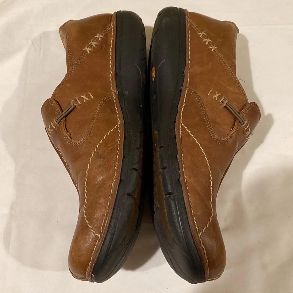 Clarks Structured Brown Leather Loafers Size 9N
